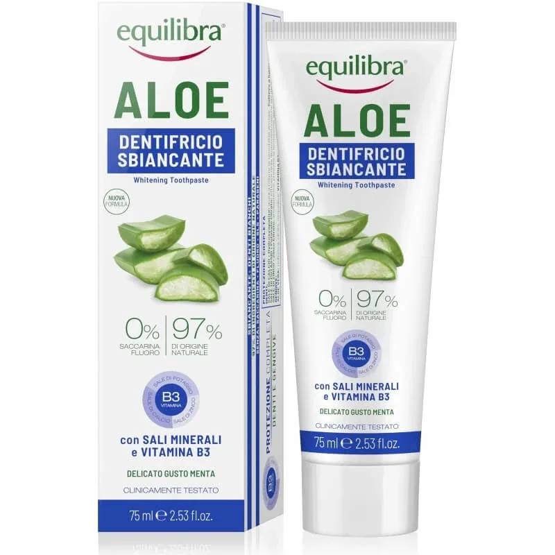 Equilibra aloe – pastă de dinți albitoare sub formă de gel, 75 ml — preț și oferte