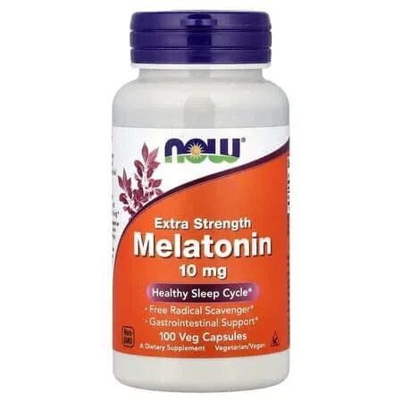 Melatonina, 10mg, 100 capsule vegetale, Now Foods — preț și oferte