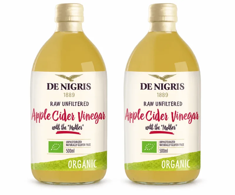 Oțet din cidru de mere nefiltrat, 2x500 ml, De Nigris — preț și oferte