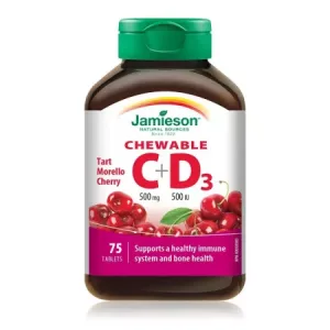 VITAMINA C 500MG + D 500UI CU AROMA CIRESE 75COMPR.MAST.5196