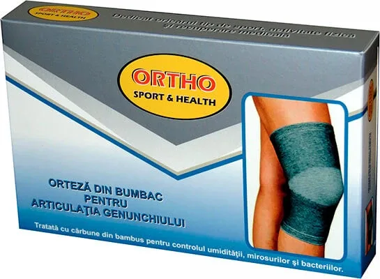 Orteza din bumbac pentru articulatia genunchiului tratata cu carbune din bambus, Marimea L, Ortho Syncodeal — preț și oferte