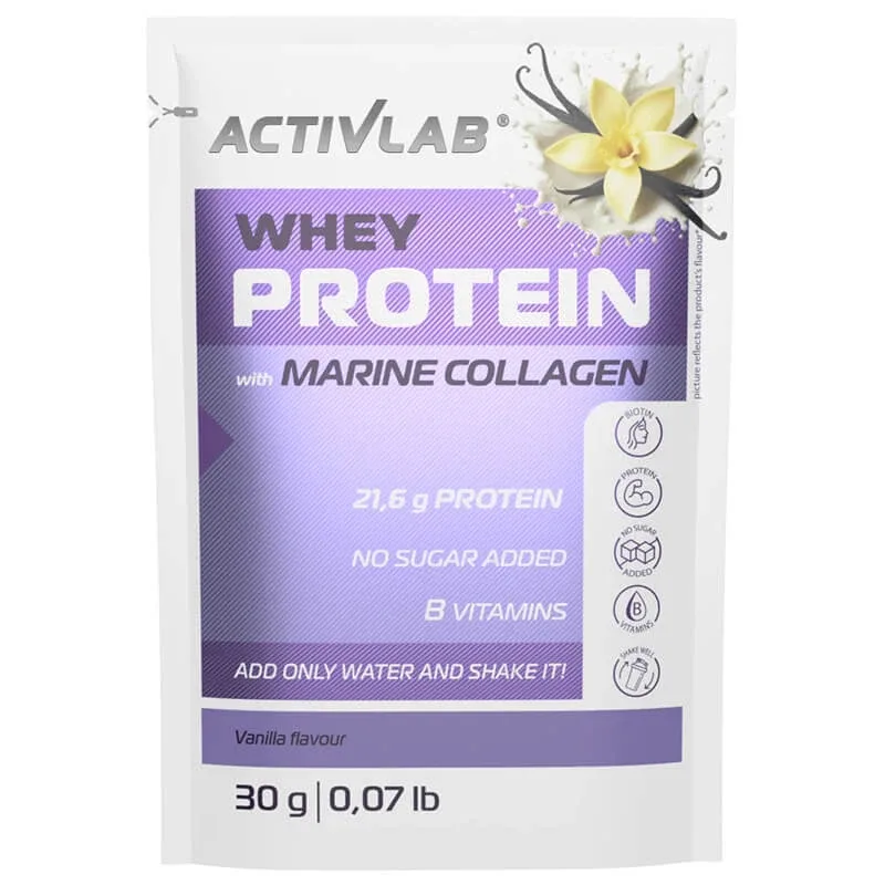 ActivLab Pharma Whey Protein cu colagen marin, proteine, aromă de vanilie, 30 g — preț și oferte
