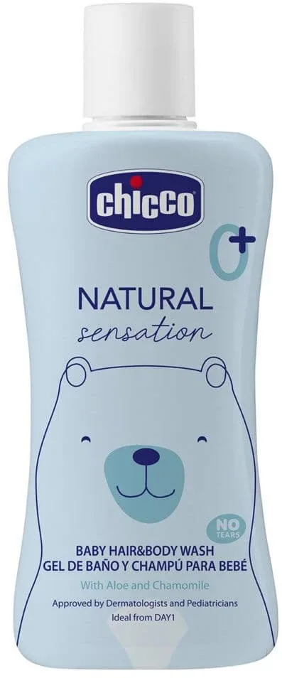 Șampon Chicco Natural Sensation pentru păr și corp cu aloe și mușețel 0m+, 200 ml — preț și oferte