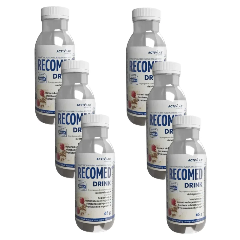 ActivLab Pharma RecoMed Drink, aromă de zmeură și ciocolată albă, 6 x 65 g — preț și oferte