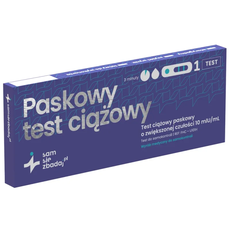 Testează-te Test cu bandă de sarcină, sensibil 10 mIU/ml, 1 buc — preț și oferte