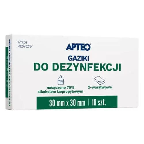 APTEO Tampoane dezinfectante 30 mm x 30 mm, 10 buc. — preț și oferte