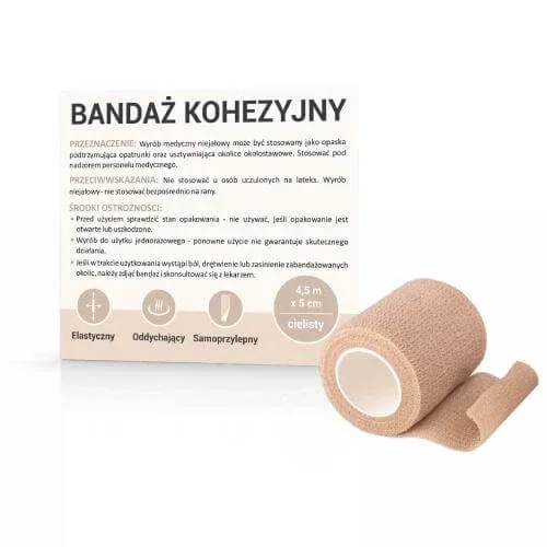 Bandaj coeziv 4.5mx5cm de culoarea cărnii, 1 buc Paso Trading — preț și oferte