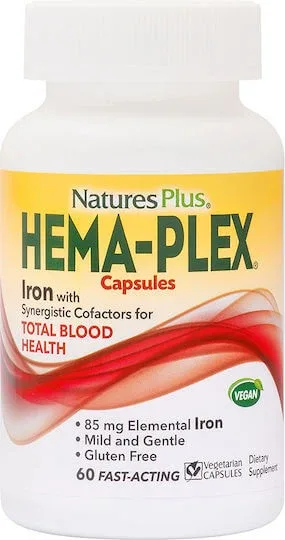 Nature's Plus Hema-Plex Fier cu Factori Sinergici 60 capsule — preț și oferte