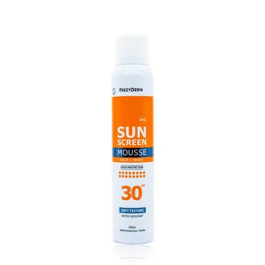 Frezyderm Mousse cu Protecție Solară Waterproof Mousse Antisolară pentru Față și Corp SPF30 200ml — preț și oferte