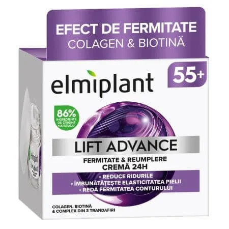 Crema de fata pentru fermitate pentru varsta 55+ Lift Advance, 50 ml, Elmiplant — preț și oferte