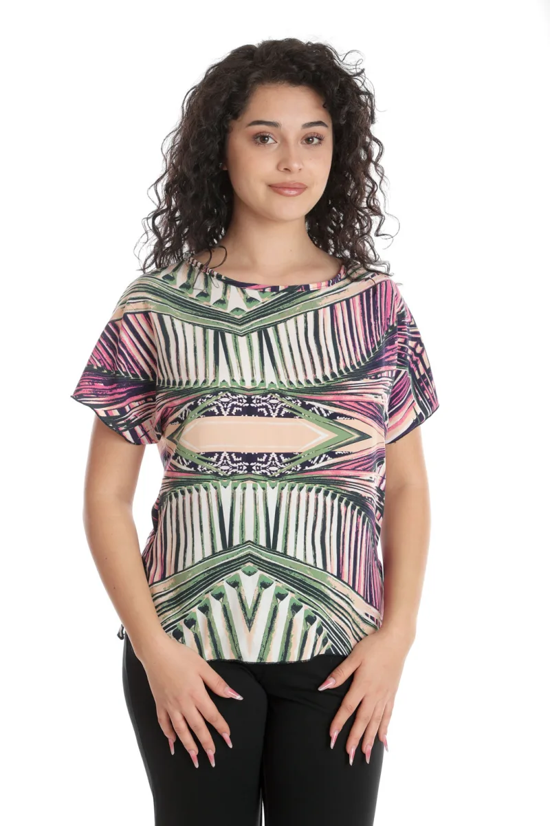 Bluza dama CV24041 vernil & fucsia asimetric, Cesy | marimea M CESY INFINITY — preț și oferte