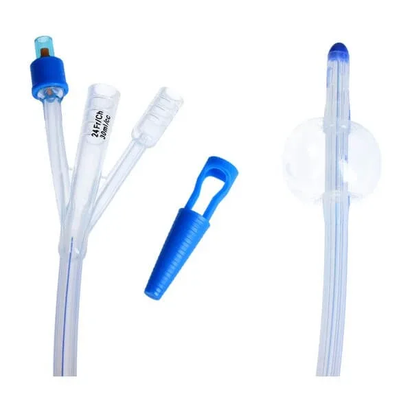 Schiță, cateter urologic Foley'a, cu trei căi, cu valvă din plastic și marker de contrast, CH 24/30 ml, 1 buc. — preț și oferte