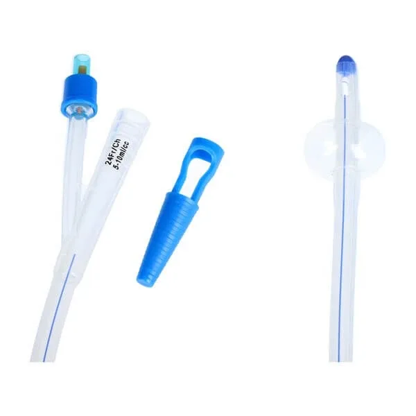 Schiță, cateter urologic Foley'a, cu două căi, cu valvă din plastic și marker de contrast, CH 24/5-10 ml, 1 buc. — preț și oferte
