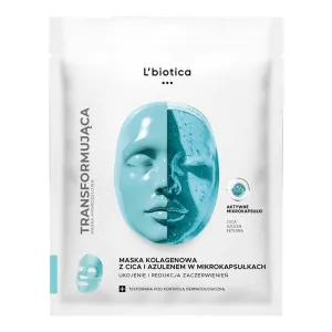 L'biotica, mască de colagen cu CICA și azulen în microcapsule, calmantă și reduce roșeața, 1 buc.