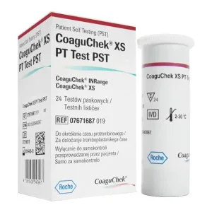CoaguChek XS PT Test INR PST, benzi de diagnostic, 24 buc.
