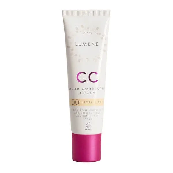 Lumene CC Color Correcting Cream, cremă CC corectoare SPF 20, 00 Ultra Light (W), 30 ml — preț și oferte