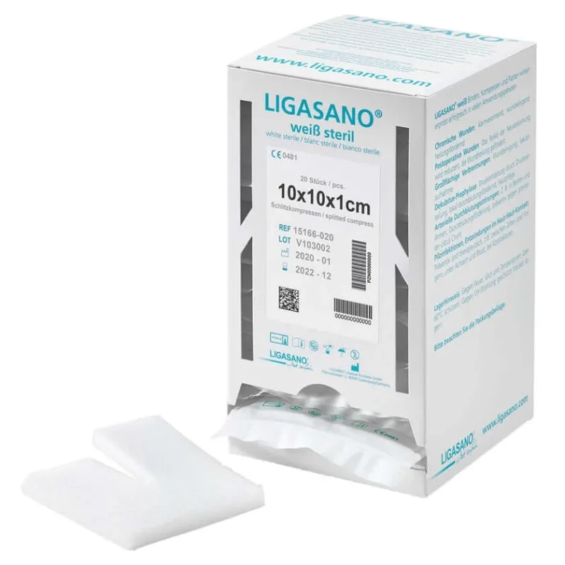 Ligasano compresă cu fantă albă 1x10x10 c 20 buc — preț și oferte