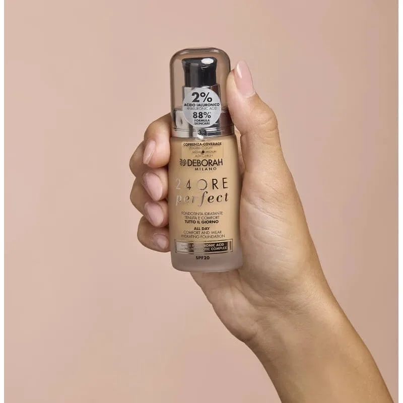 Deborah 24ore perfect SPF 20 – fond de ten fluid – nr. 03 caramel bej — preț și oferte