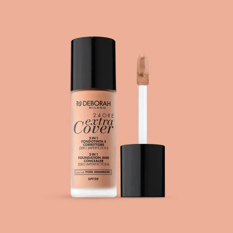 Deborah 24 ore extra cover – fond de ten și corector 2 în 1, SPF 20 – nr. 04 apricot — preț și oferte