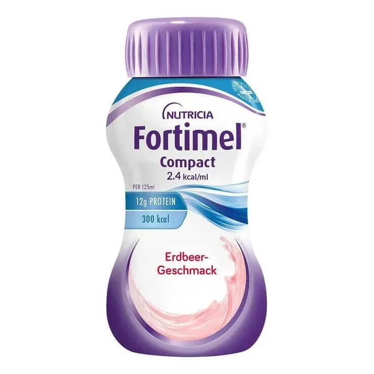 Fortimel Compact cu aromă de căpșuni, 8X4X125 ml lichid — preț și oferte
