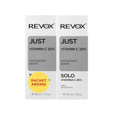 Pachet Serum antioxidant cu 20% Vitamina C Just, 30 + 30 ml, Revox — preț și oferte