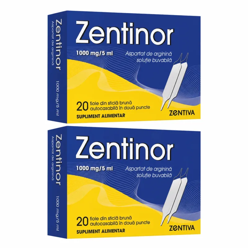 Aspartat de argininǎ Zentinor, 1000 mg/5 ml, 40 fiole buvabile, Zentiva  — preț și oferte
