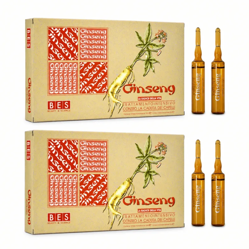Tratament contra căderii părului Ginseng, 2x12 fiole, Bes Beauty & Science — preț și oferte