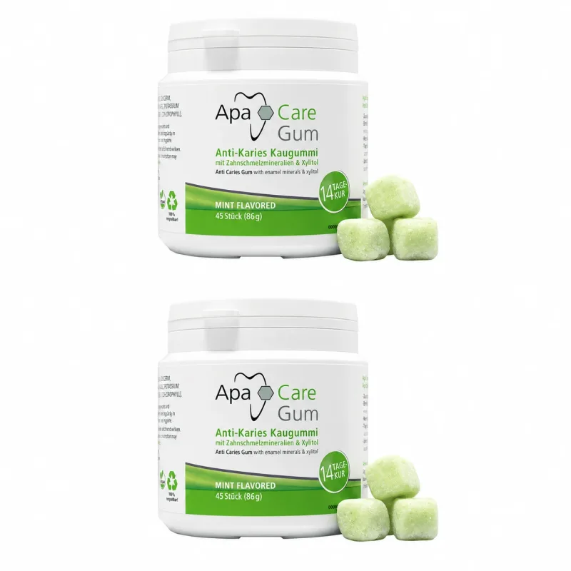 ApaCare Gum Box, gumă de mestecat cu xilitol și calciu, 2x45 bucăți — preț și oferte