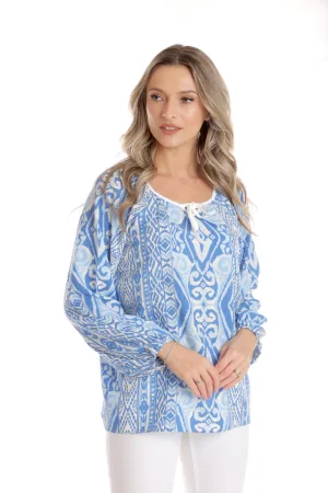 Bluza ie CP25027 alb & bleu & albastru, Cesy | marimea L