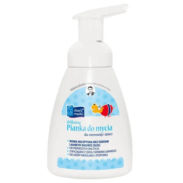 Skarb Matki, spumă de spălat pentru bebeluși și copii, de la 1 lună, 250 ml — preț și oferte