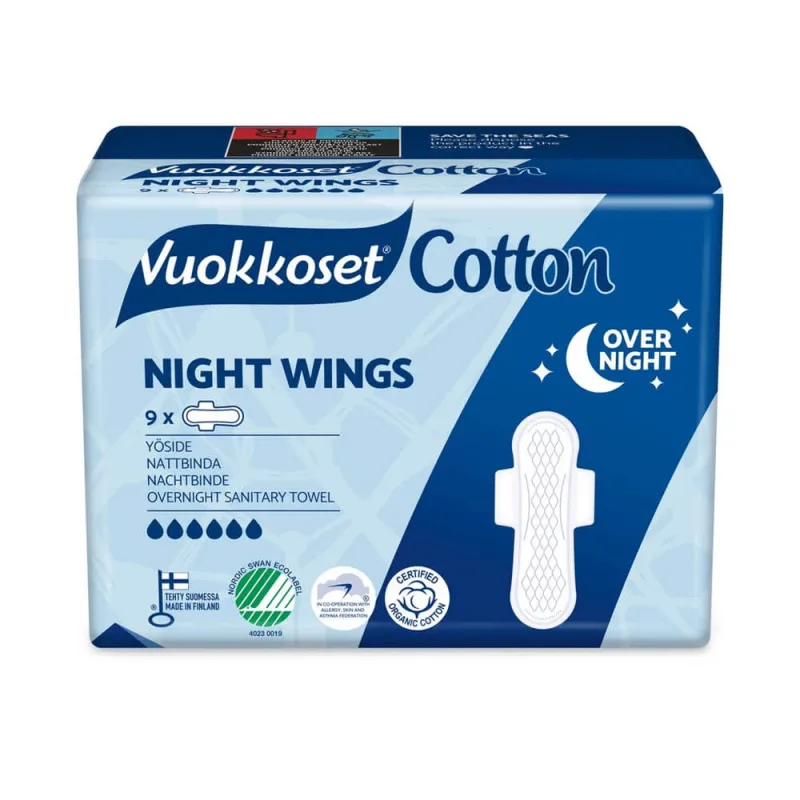 Vuokkoset Bumbac, Șervețele sanitare Night Wings, Night Wings, 9 bucăți — preț și oferte