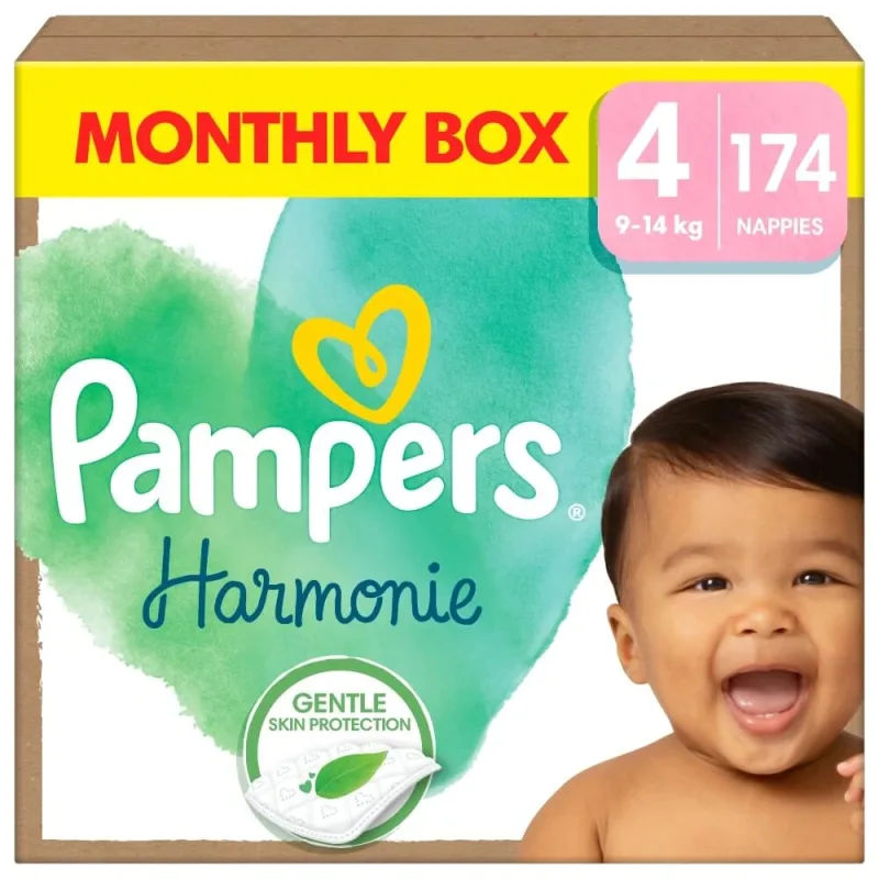 Pampers Harmonie, scutece, mărimea 4, 9-14 kg, 174 bucăți — preț și oferte