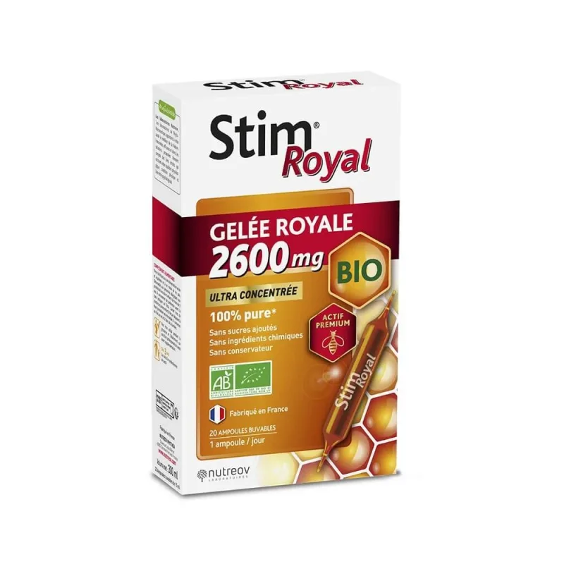 Nutreov Stim Royal Organic Royal Jelly 2600 mg 20 fiole — preț și oferte