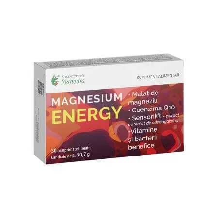 Magnesium Energy, 30 comprimate filmate, Remedia — preț și oferte
