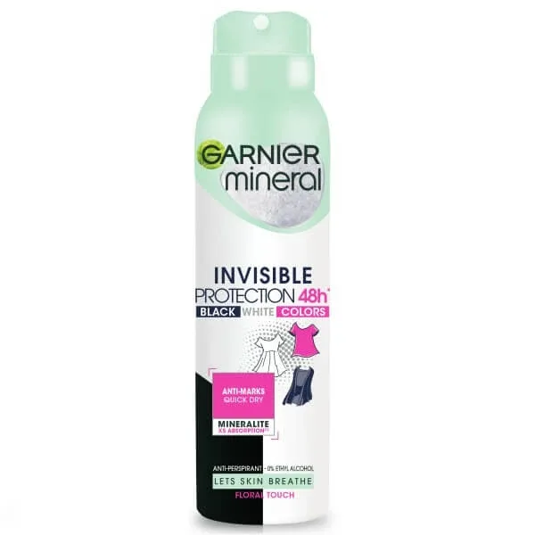 Spray antiperspirant Garnier Mineral Invisible Protection Floral Touch, 150ml — preț și oferte