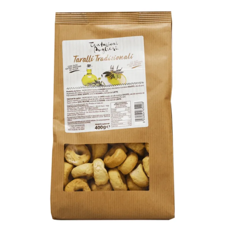 Covrigei taralli traditionali, 400 g, Tentazioni Pugliesi — preț și oferte