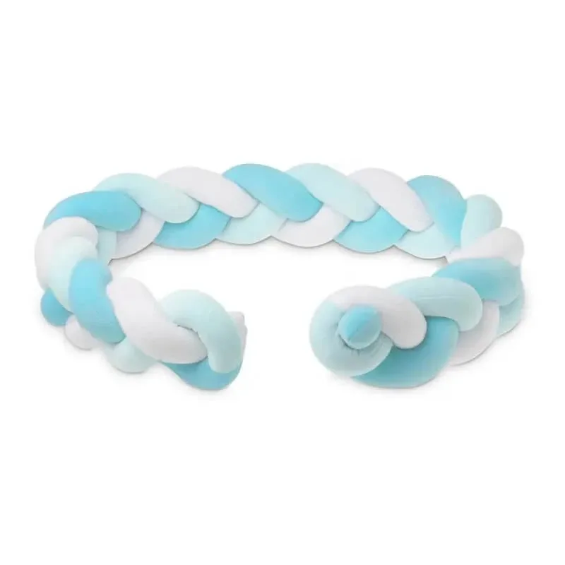 Kiokids Împletitură de protecție pentru pătuț și leagăn – culoare albastru deschis, 1,50 m — preț și oferte