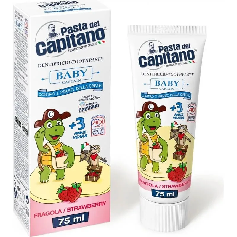 Pasta del Capitano Pastă de dinți pentru copii cu aromă de căpșuni, de la 3 ani, 75 ml — preț și oferte