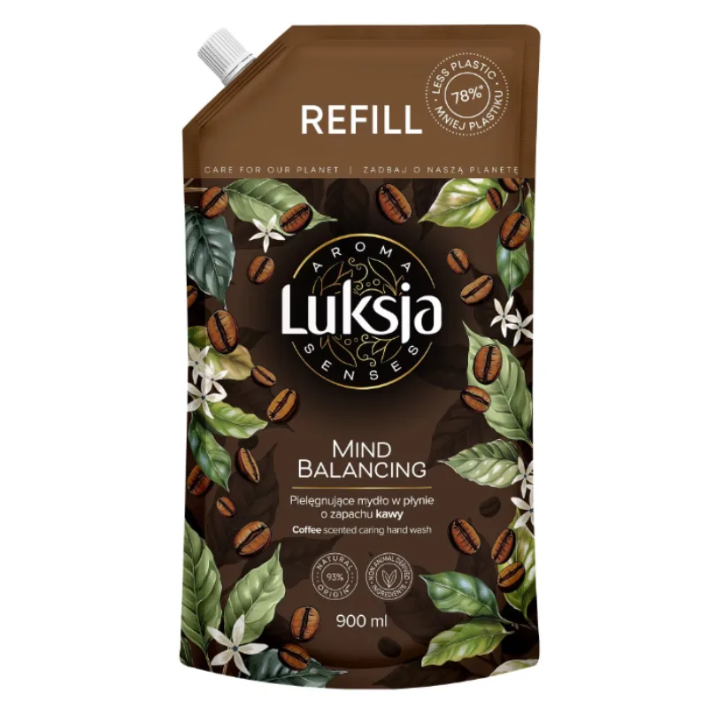 Rezerva sapun lichid AROMA SENSES MIND BALANCING Cafea XXL, Luksja | 900 ml LUKSJA INFINITY — preț și oferte