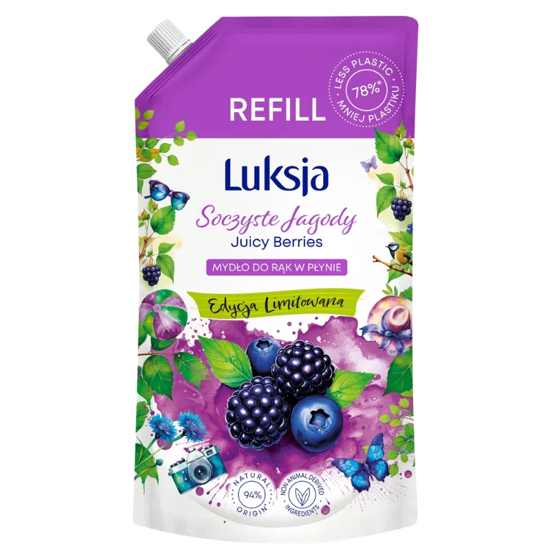 Rezerva sapun lichid CREAMY & SOFT JUICY BERRIES XXL, Luksja| 900 ml LUKSJA INFINITY — preț și oferte