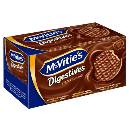 Biscuiti cu faina integrala de grau acoperiti cu ciocolata cu lapte, 200 g, McVitie's — preț și oferte