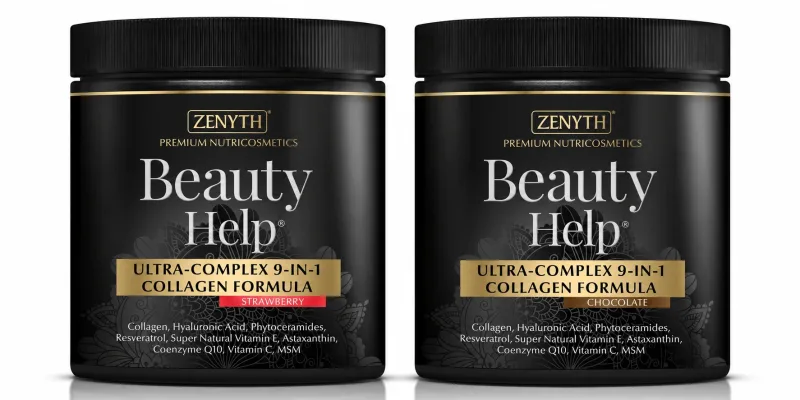 Beauty Help Ultra-Complex 9-în-1 Collagen cu aroma de ciocolata și căpșuni, 600 g — preț și oferte