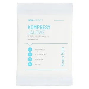 SEMA Protect, tampoane de tifon sterile, 17 fire, 12 straturi, 5 cm x 5 cm, 3 bucăți