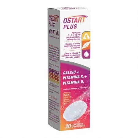 Ostart Plus Ca + K1 + D3, 20 comprimate, Fiterman Pharma — preț și oferte