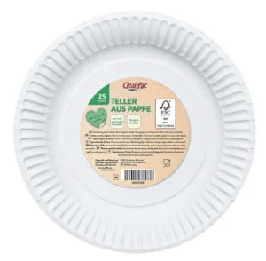 CleanPac, Farfurii de hârtie 23 cm, 25 bucăți