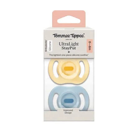 Suzete ortodontice UltraLight, Galben/Albastru, 0-6 luni, 2 bucati, Tommee Tippee — preț și oferte