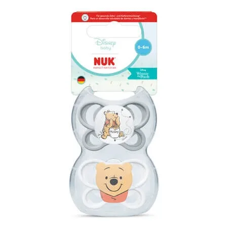 Set suzete Perfect Match Air, Winnie the Pooh, 0-6 luni, 2 bucati, Nuk — preț și oferte