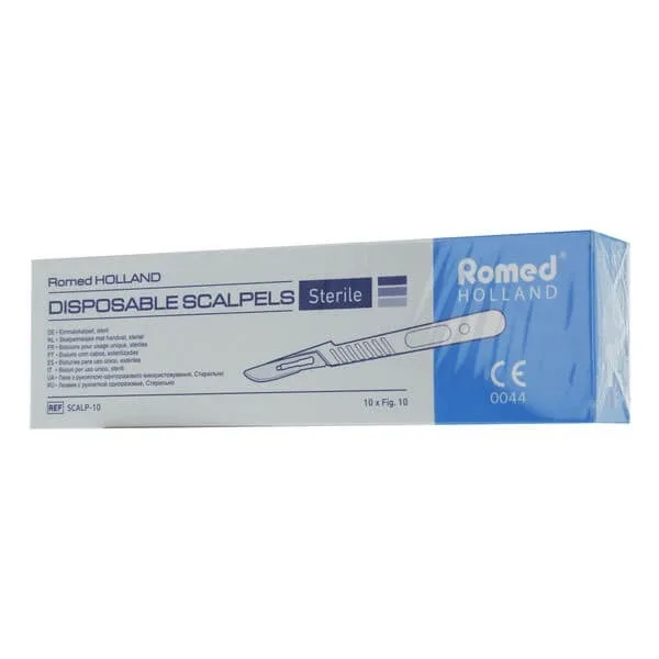 Romed, Bisturie de unică folosință cu mâner, sterile, nr. 10, 10 buc. — preț și oferte
