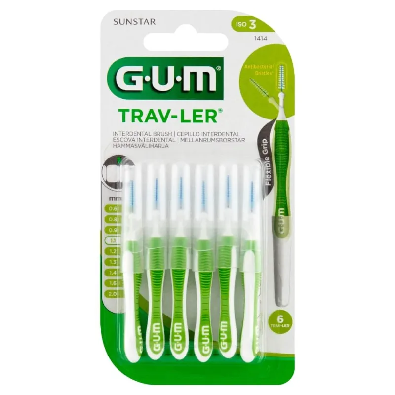 Sunstar Gum Trav-Ler, periuță pentru spații interdentare, 1,1 mm, 6 bucăți — preț și oferte