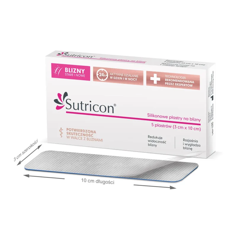 Sutricon, plasturi de silicon pentru cicatrici 3 cm x 10 cm, 5 bucăți — preț și oferte